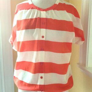 LOFT Colorblock Striped Blouse Size XS
